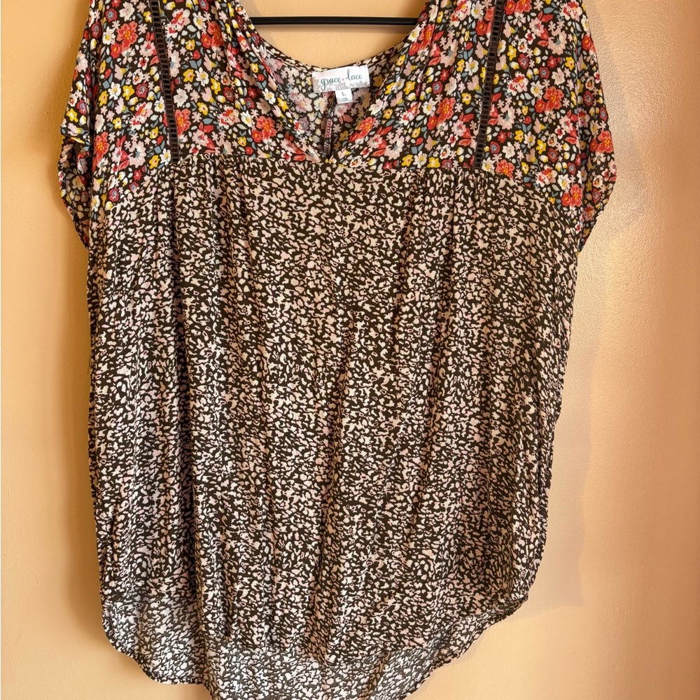 Grace & Lace Multicolor Floral Blouse